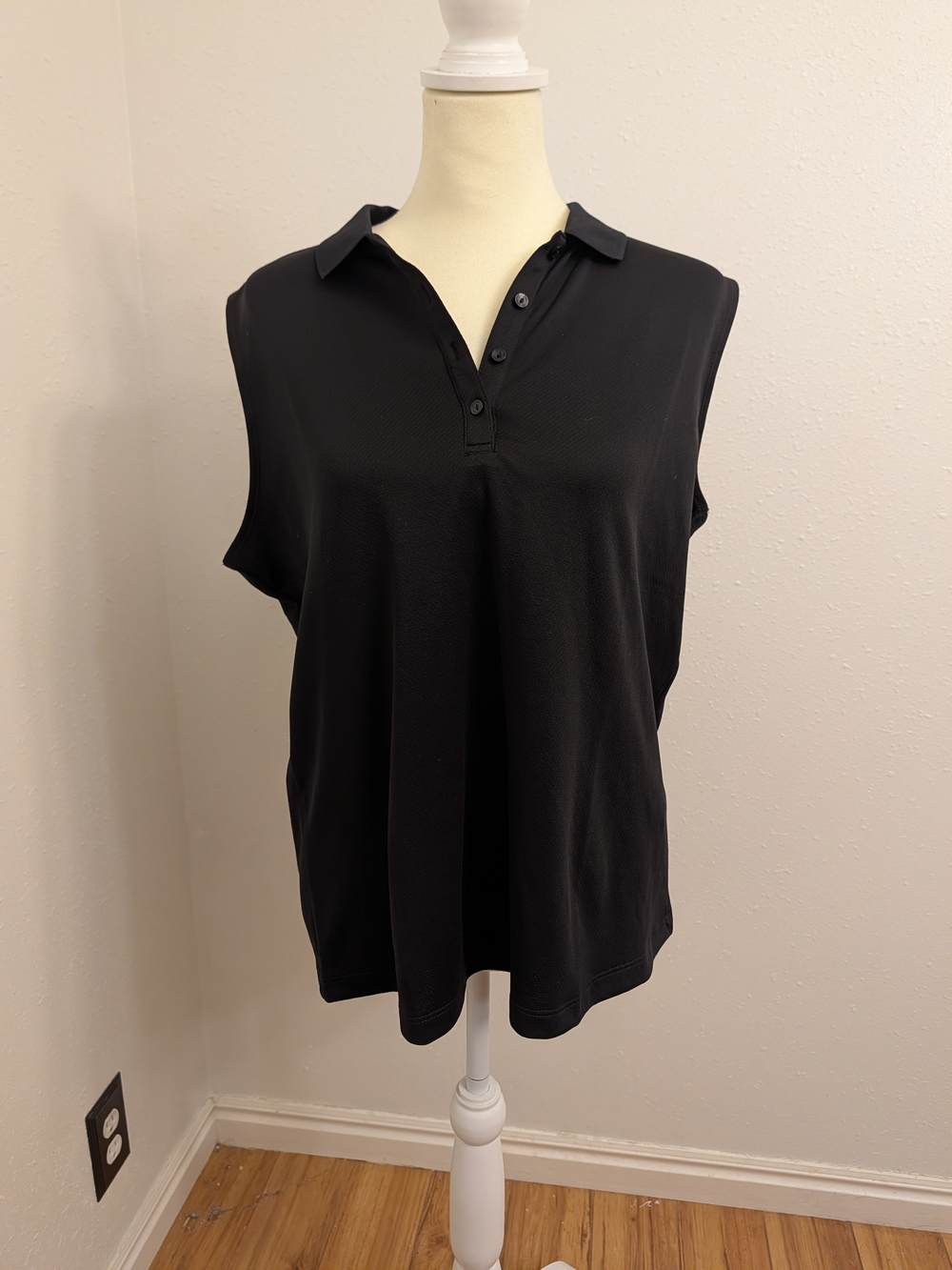 Womens Callaway Opti Dri™ Sleeveless Polo Black Size XL NWT